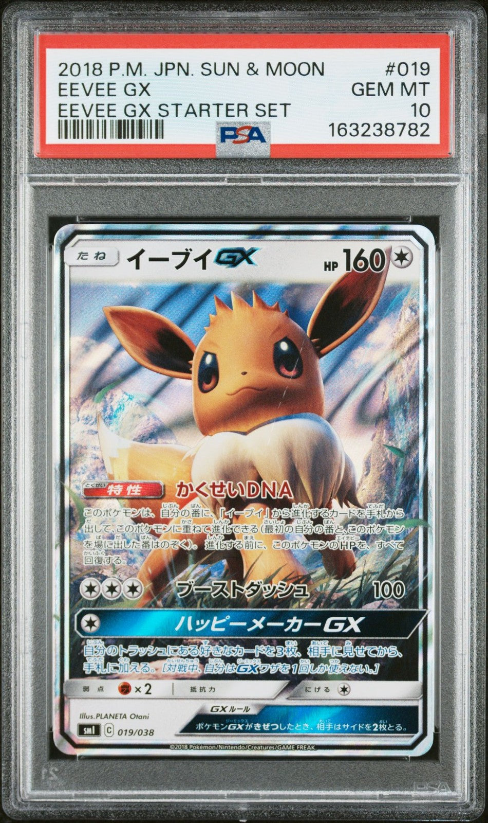 PSA 10 GEM MINT JAPANESE POKEMON 2018 EEVEE GX 019/038 STARTER SMI