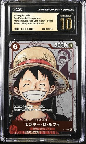 CGC 10 PRISTINE One Piece 2022 Monkey D. Luffy P-001 Collection 25th Anniversary