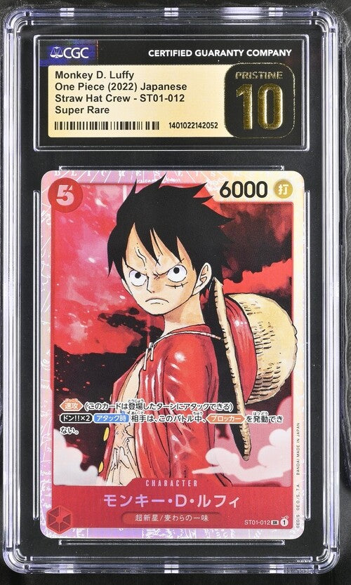 CGC 10 PRISTINE Japanese One Piece 2022 Monkey D. Luffy ST01-012 Straw Hat Crew