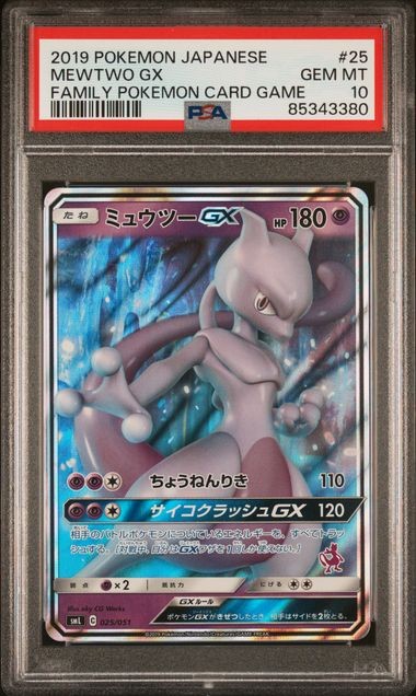 PSA 10 GEM MINT JAPANESE POKEMON 2019 MEWTWO GX 025/051 FAMILY POKEMON SML