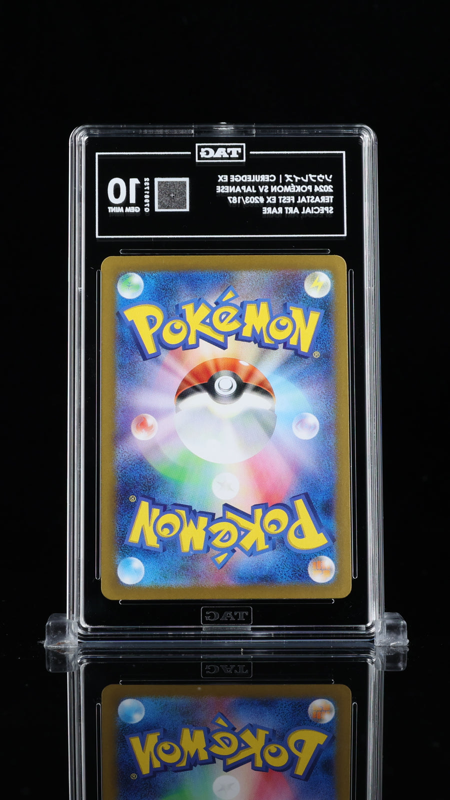 TAG 10 GEM MINT JAPANESE POKEMON 2024 Ceruledge ex 203/187 TERASTAL FEST EX SV8a