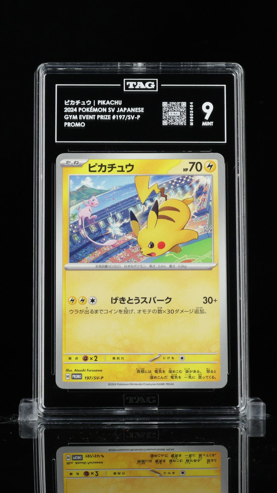 TAG 9 MINT Japanese Pokemon 2024 PIKACHU 197/SV-P Gym Event PROMO