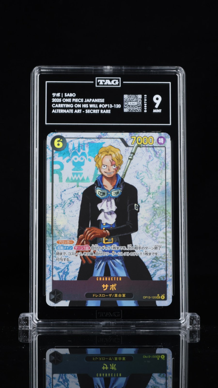 TAG 9 MINT JAPANESE ONE PIECE 2025 SABO OP13-120 CARRYING ON HIS WILL ALT ART