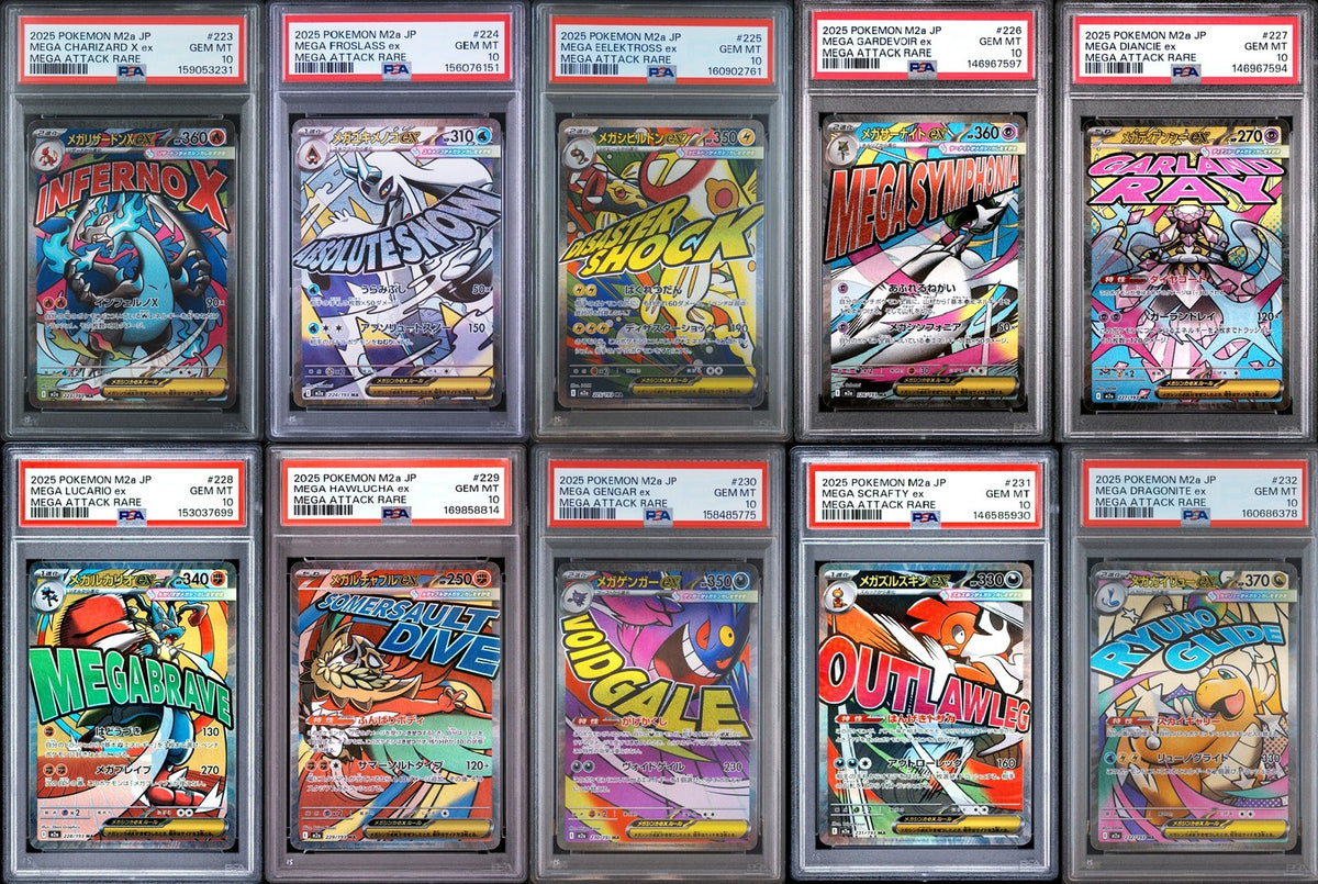 SET 10 PSA 10 GEM Japanese Pokemon COMPLETE SET MEGA Dream ex MA 223-232/193 M2a