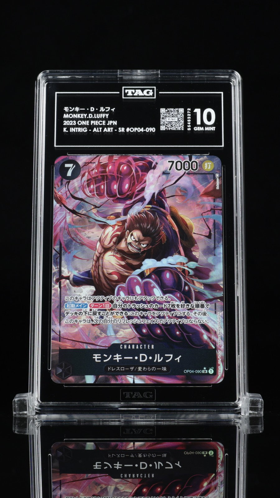 TAG 10 GEM MINT Japanese One Piece 2023 Monkey D. Luffy OP04-090 ALT ART