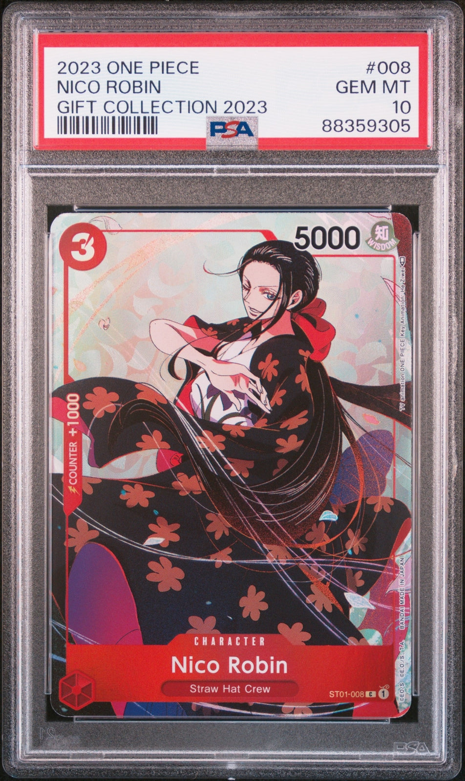 PSA 10 GEM MINT ENGLISH ONE PIECE 2023 NICO ROBIN ST01-008 PROMOTION CARD SET 3