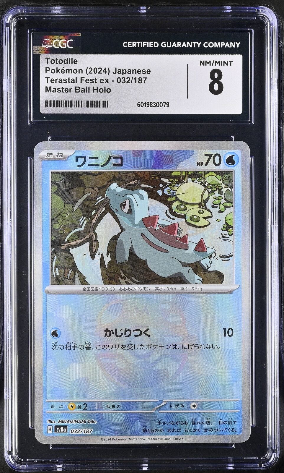 CGC 8 NM/MINT JAPANESE POKEMON 2024 Totodile 032/187 MASTER Terastal Fest SV8a