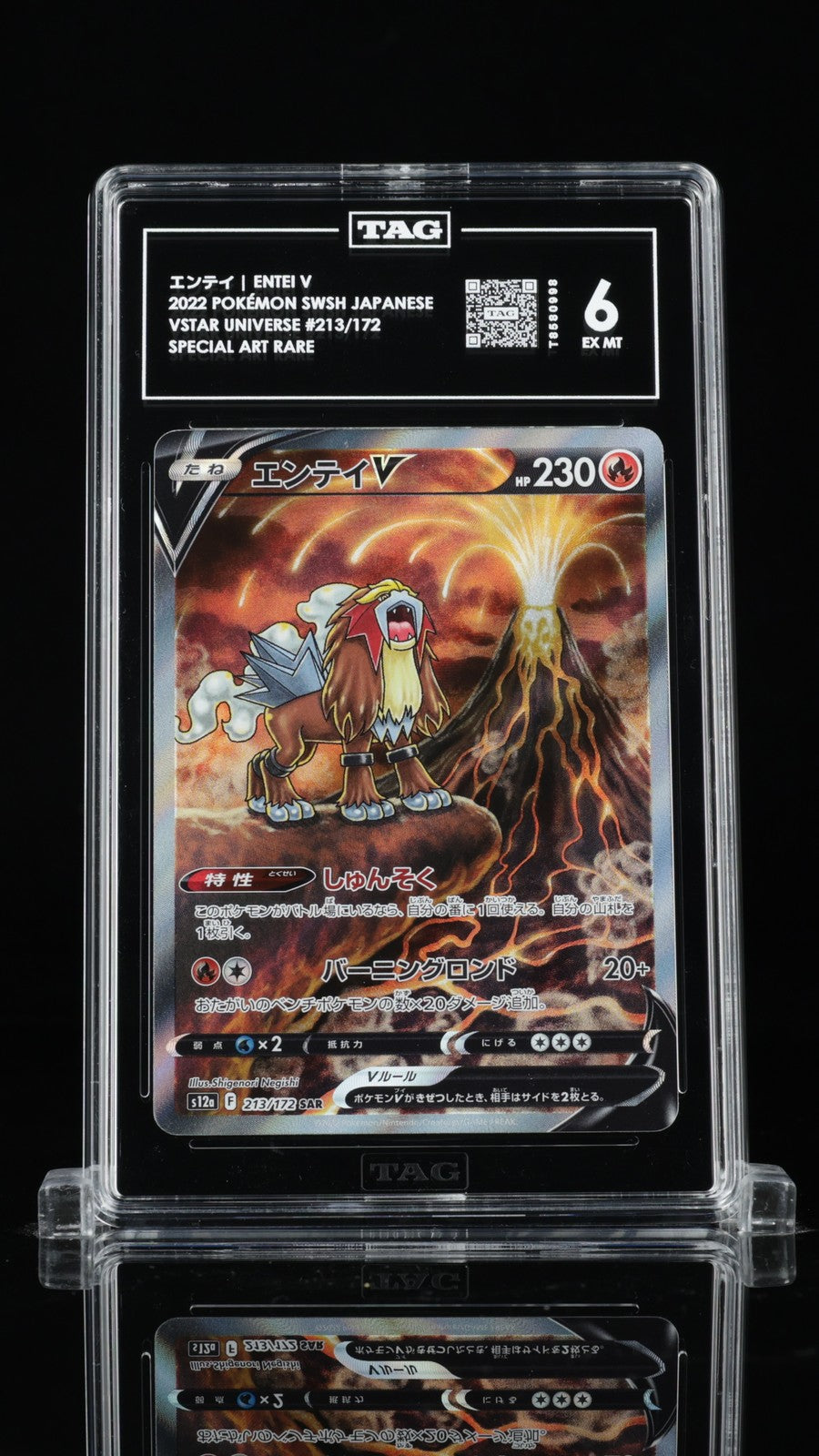 TAG 6 EX MT Japanese Pokemon 2022 Entei V 213/172 VSTAR Universe - s12a