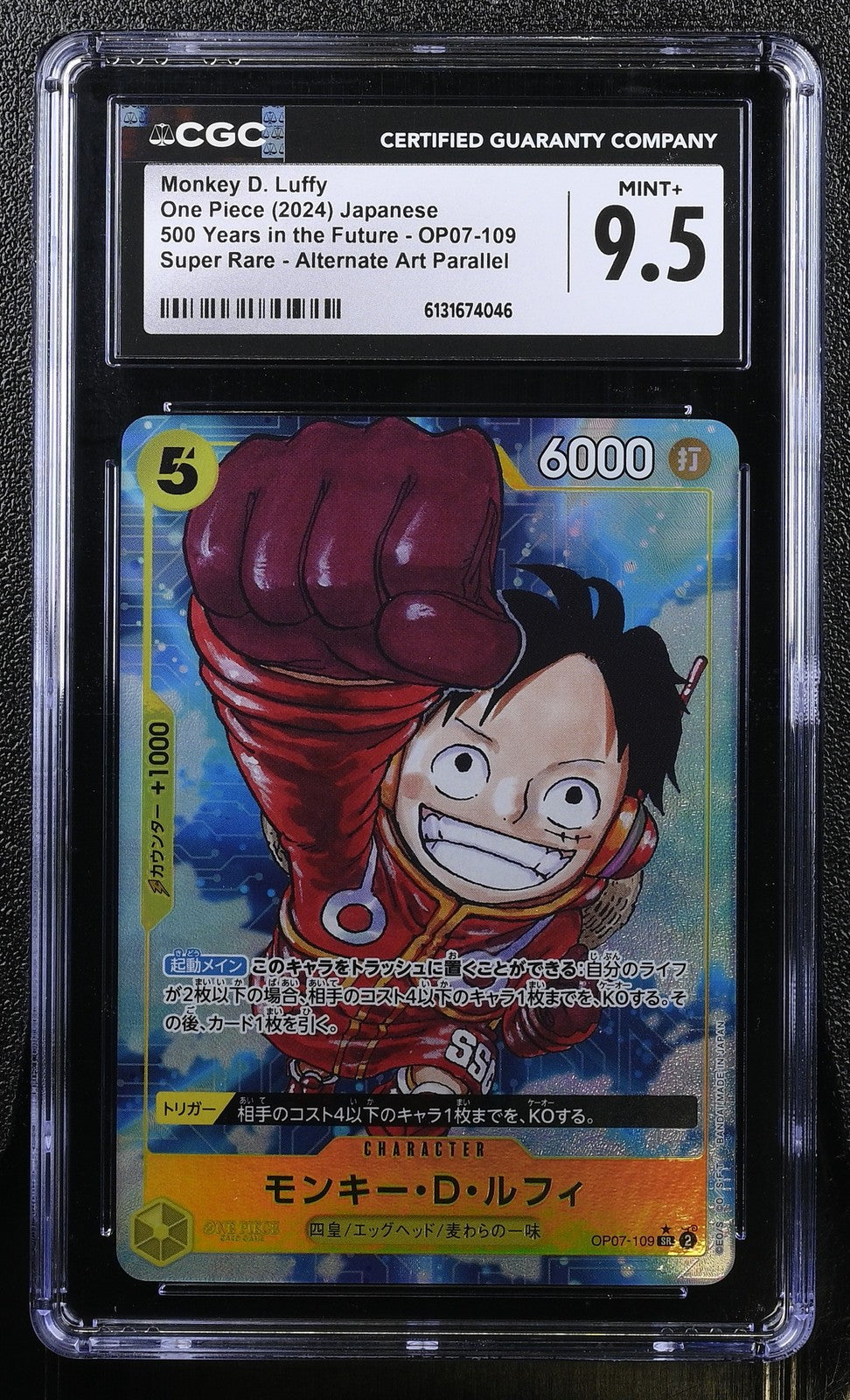 CGC 9.5 MINT+ Japanese Pokemon 2024 Monkey D. Luffy OP07-109 ALTERNATE ART
