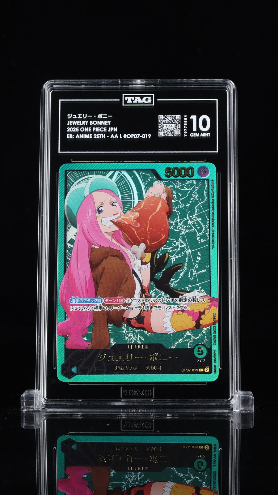 TAG 10 GEM MINT JAPANESE ONE PIECE 2025 JEWELRY BONNEY OP07-019 Anime 25th