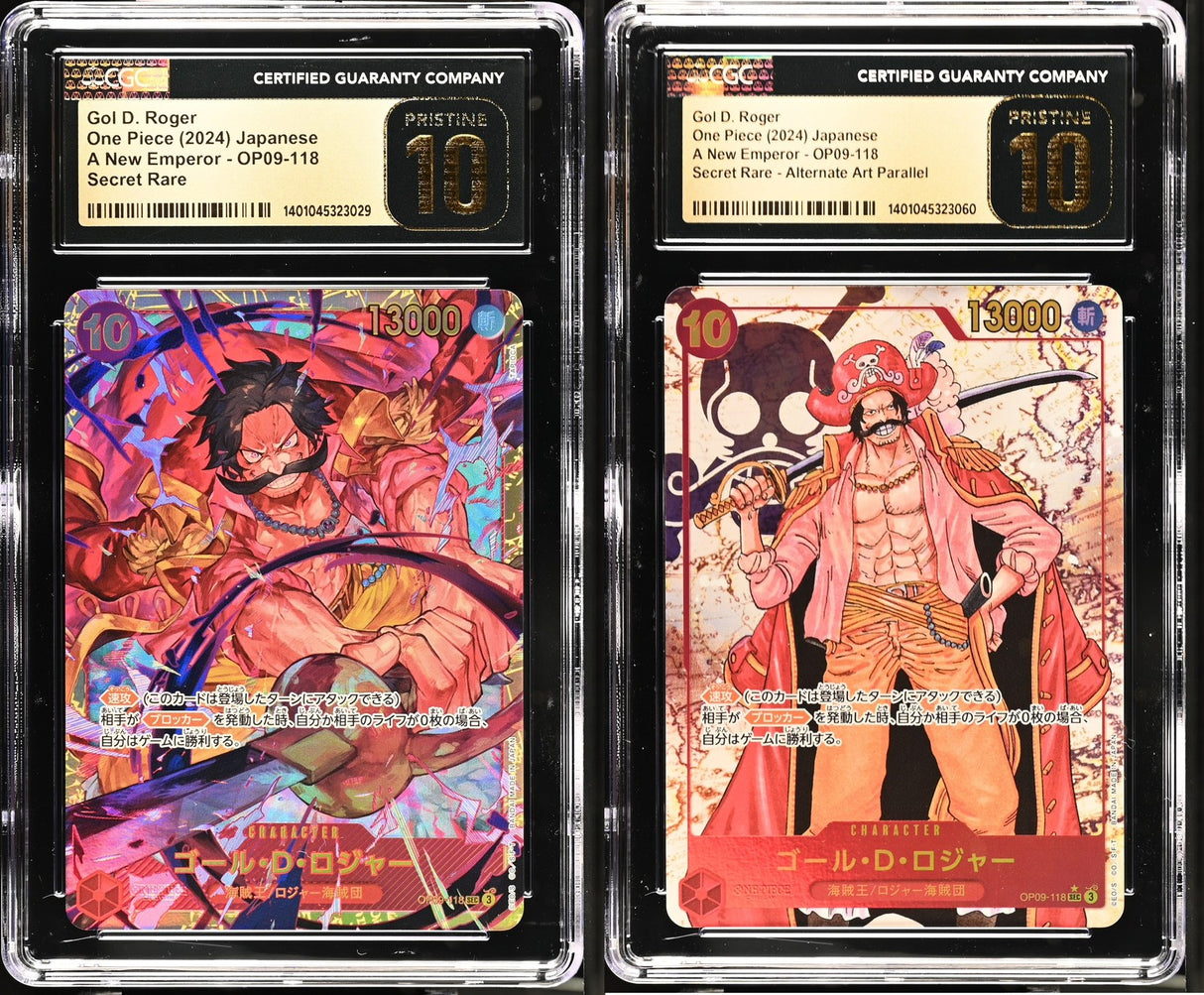 SET 2 CGC 10 PRISTINE Japanese One Piece 2024 Gol D. Roger OP09-118