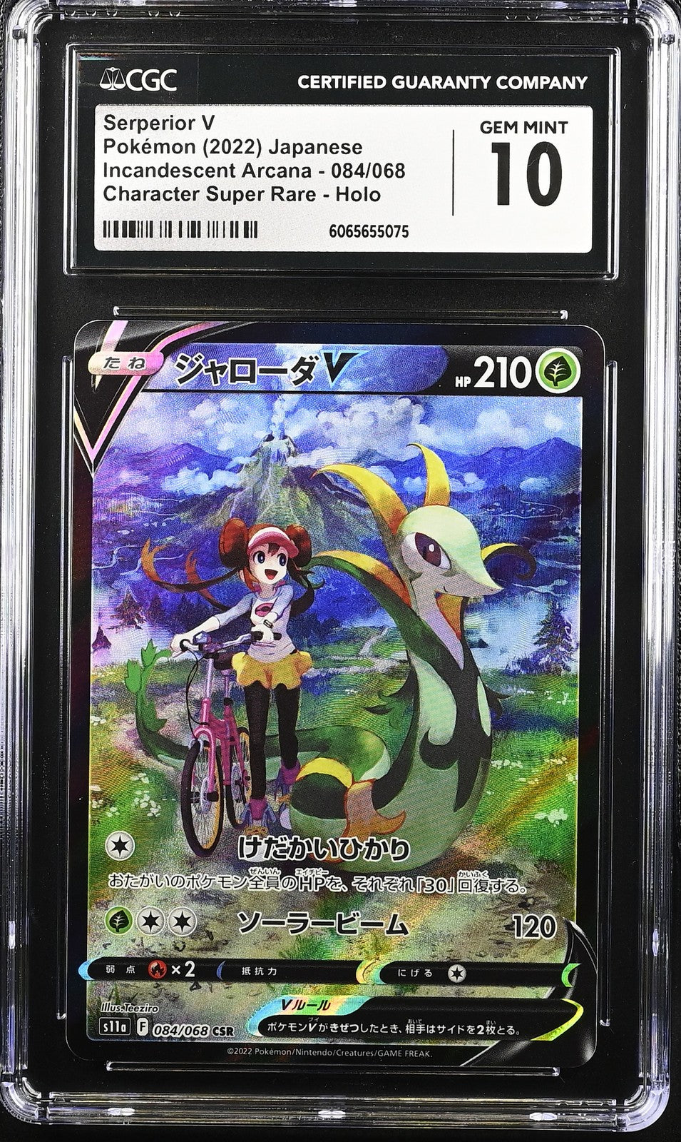 CGC 10 GEM MINT Japanese Pokemon 2022 Serperior V 084/068 S11a Character Rare