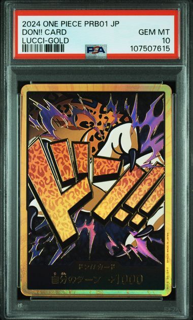 PSA 10 MINT JAPANESE ONE PIECE 2024 DON!! CARD PRB01 LUCCI GOLD FRAME