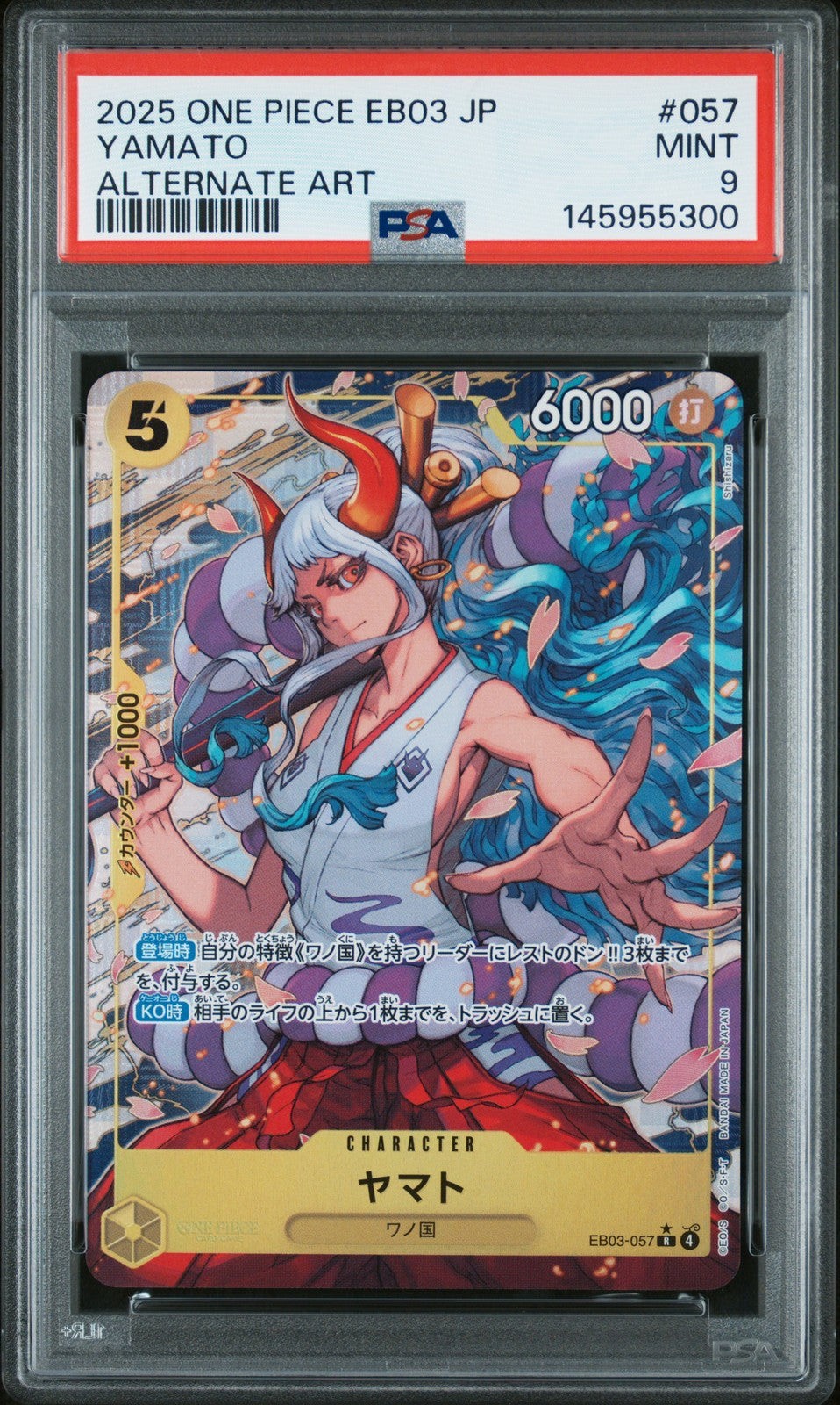 PSA 9 MINT Japanese One Piece 2025 Yamato EB03-057 Heroines Edition ALT ART