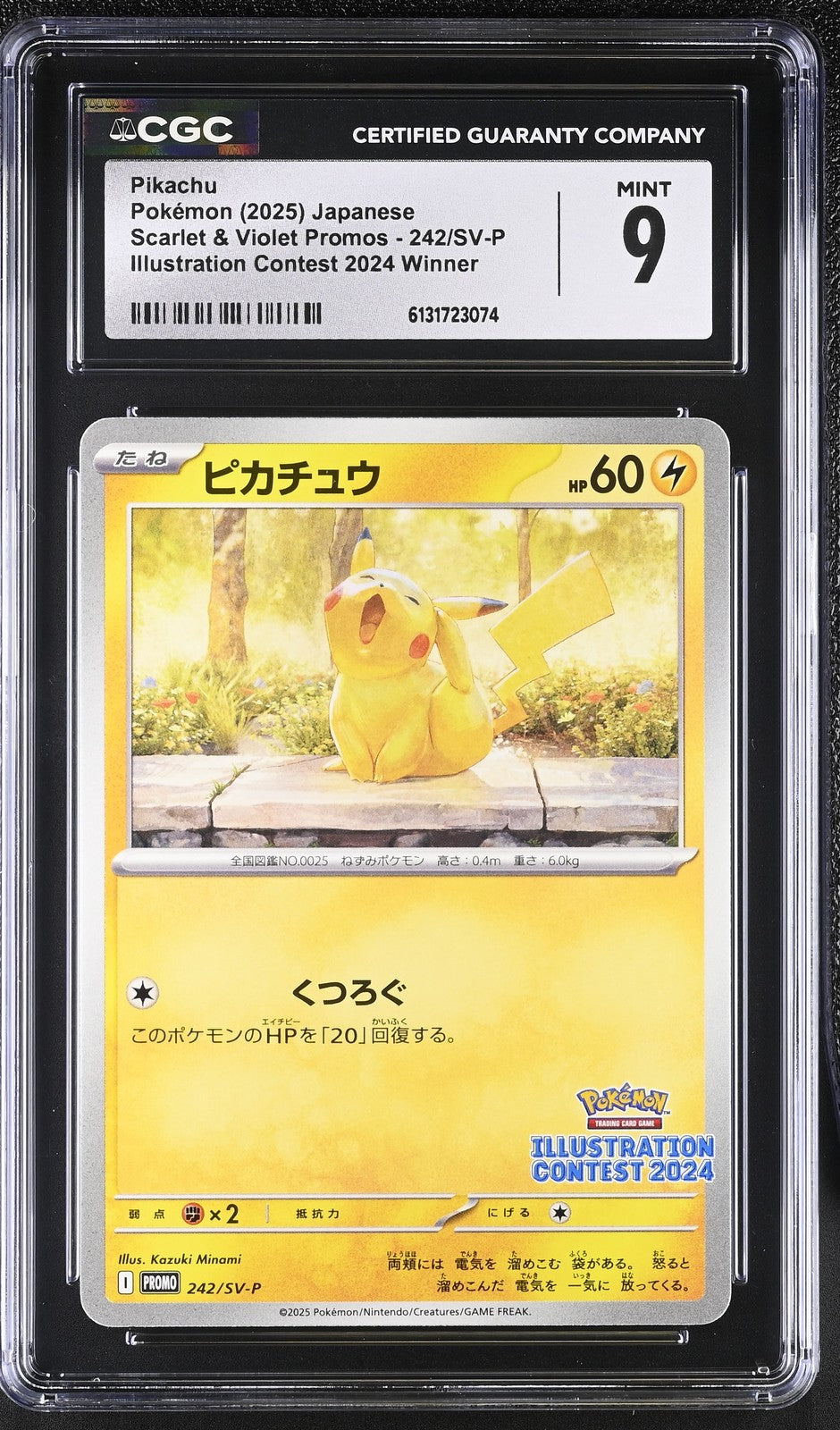 CGC 9 MINT JAPANESE POKEMON 2025 242/SV-P Pikachu PROMO llustr. 2024 Winner