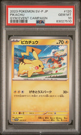 PSA 10 GEM MINT JAPANESE POKEMON 2023 PIKACHU 120/SV-P GYM EVENT CAMPAIGN PROMO