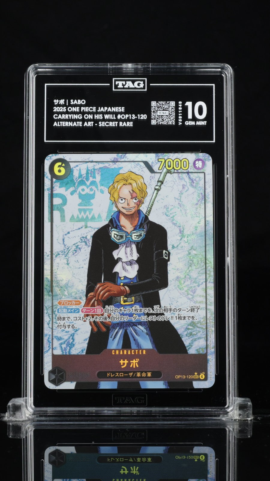 TAG 10 GEM JAPANESE ONE PIECE 2025 SABO OP13-120 CARRYING ON HIS WILL ALT ART