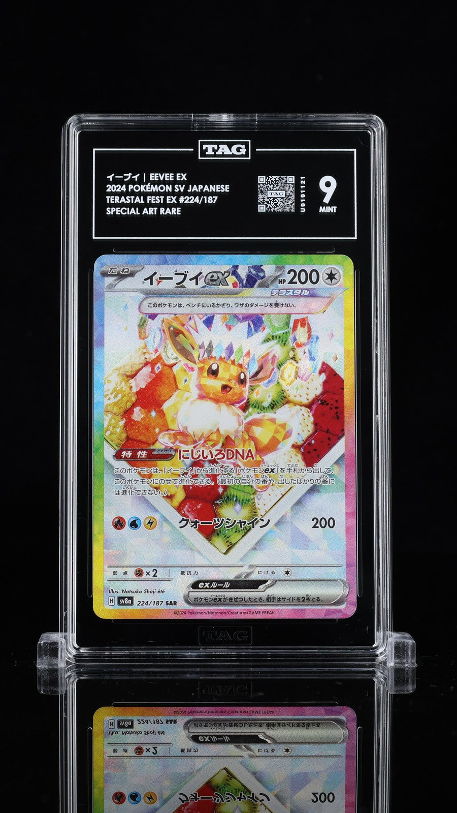TAG 9 MINT JAPANESE POKEMON 2024 EEVEE EX 224/187 TERASTAL FESTIVAL SV8a