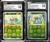 SET 2 CGC 10 GEM MINT Japanese Pokemon Bulbasaur Ivysaur 001 002/165 MASTER SV2a