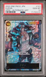 PSA 10 GEM MINT JAPANESE ONE PIECE 2022 KUZAN OP02-121 ALT ART