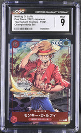 CGC 9 MINT Japanese One Piece 2022 Monkey D. Luffy P-001 Championship Stamp