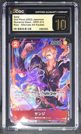 CGC 10 PRISTINE JAPANESE ONE PIECE 2022 Sanji OP01-013 Romance Dawn Alt Art