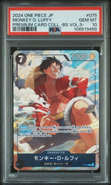 PSA 10 GEM MINT Japanese One Piece 2024 Monkey D. Luffy P-075 Selection Vol. 3