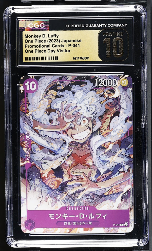 CGC 10 PRISTINE Japanese One Piece 2023 Monkey D. Luffy P-041 One Piece Day reference photo