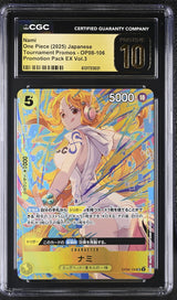 CGC 10 PRISTINE JAPANESE ONE PIECE 2025 NAMI OP08-106 Promotion Pack EX Vol.3