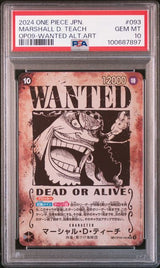 PSA 10 GEM MINT Japanese One Piece 2024 MARSHALL D.TEACH OP09-093 WANTED ALT ART