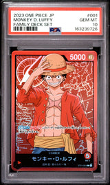 PSA 10 GEM MINT Japanese One Piece 2023 Monkey D. Luffy ST01-001 FAMILY DECK SET
