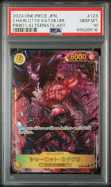 PSA 10 GEM MINT JAPANESE ONE PIECE 2024 CHARLOTTEKATAKURI OP03-123 PRB01 ALT ART