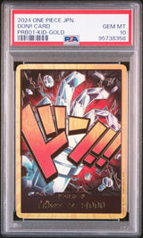 PSA 10 GEM MINT JAPANESE ONE PIECE 2024 DON!! PRB01-KID-GOLD