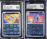 SET 2 CGC 10 GEM Japanese Pokemon 2023 Squirtle&Wartortle 07 008/165 MASTER SV2a