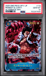 PSA 10 GEM MINT Japanese One Piece 2025 Monkey D. Luffy OP11-118 OP11-A Parallel