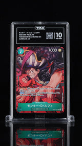 TAG 10 GEM MINT JP One Piece 2022 Monkey D. Luffy OP02-041 Alt Art Parallel