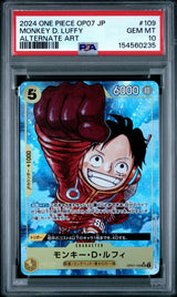 PSA 10 GEM MINT Japanese Pokemon 2024 Monkey D. Luffy OP07-109 ALTERNATE ART