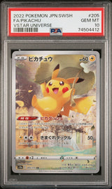 PSA 10 GEM MINT JAPANESE POKEMON 2022 PIKACHU 205/172 VSTAR UNIVERSE S12a