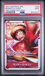 PSA 9 MINT JAPANESE ONE PIECE 2023 MONKEY D. LUFFY ST10-006 SR THREE CAPTAINS