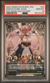 PSA 10 GEM MINT JAPANESE WEISS SCHWARZ 2022 WISH/FUTURE,SANA WE36-52SP GOLD