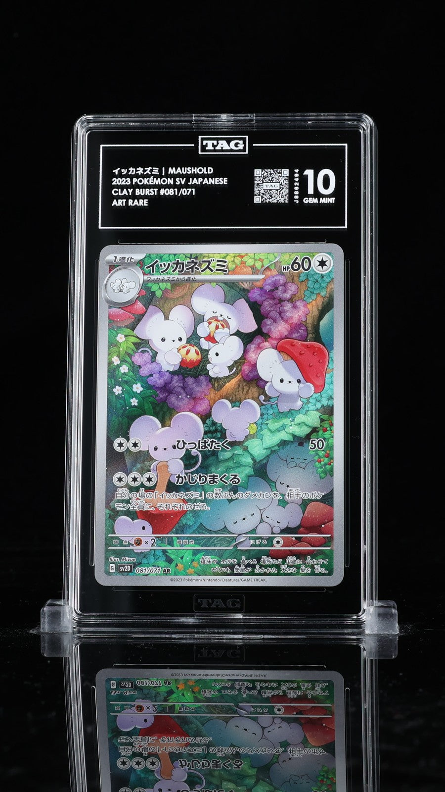 TAG 10 GEM MINT Japanese Pokemon 2023 Maushold 081/071 SV2D Art Rare
