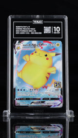 TAG 10 GEM MINT JAPANESE POKEMON 2021 SURFING PIKACHU VMAX 022/028 25TH S8a