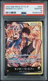 PSA 9 MINT JAPANESE ONE PIECE 2023 MONKEY D. LUFFY ST13-003 THREE BROTHERS