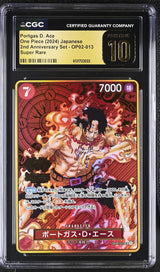 CGC 10 PRISTINE JAPANESE ONE PIECE 2022 Portgas D Ace OP02-013 2ND ALT ART