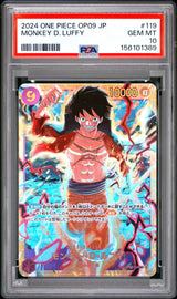 PSA 10 GEM MINT JAPANESE ONE PIECE 2024 Monkey D. Luffy OP09-119 A NEW EMPEROR