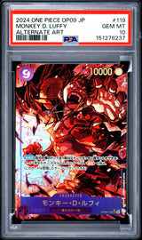 PSA 10 GEM MINT Japanese One Piece 2024 MONKEY D LUFFY OP09-119 ALT ART Parallel
