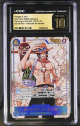 CGC 10 PRISTINE Japanese One Piece 2025 Portgas D. Ace OP13-119 Carrying ALT ART