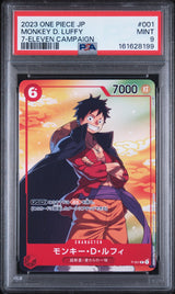 PSA 9 MINT JAPANESE ONE PIECE 2023 MONKEY D. LUFFY P-001 7-ELEVEN Tie-Up
