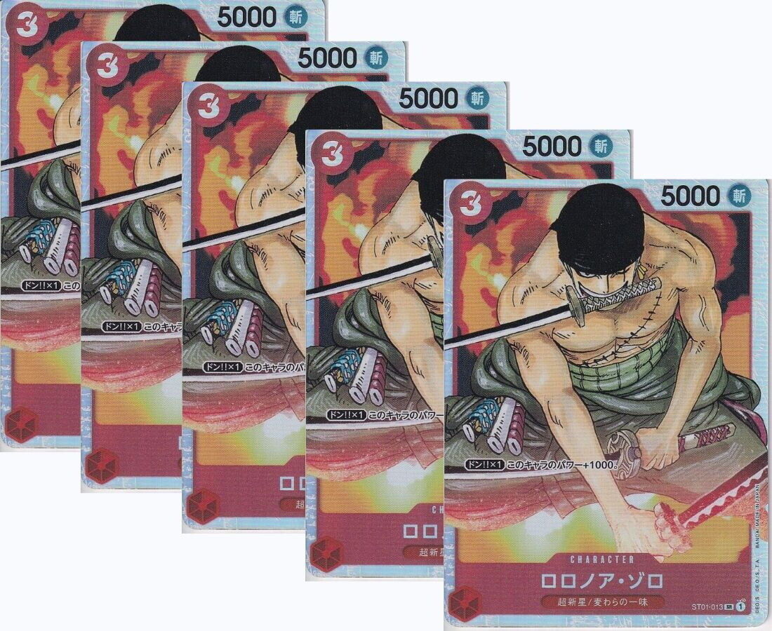 Japanese One Piece Card Roronoa Zoro ST01-013 SR Start Deck SET 5 CARD