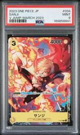 PSA 9 MINT JAPANESE ONE PIECE 2023 SANJI P-034 V JUMP-MARCH 2023